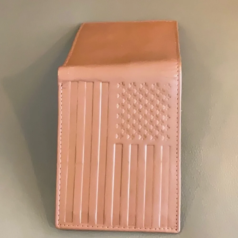 Buckle Flag Leather Wallet